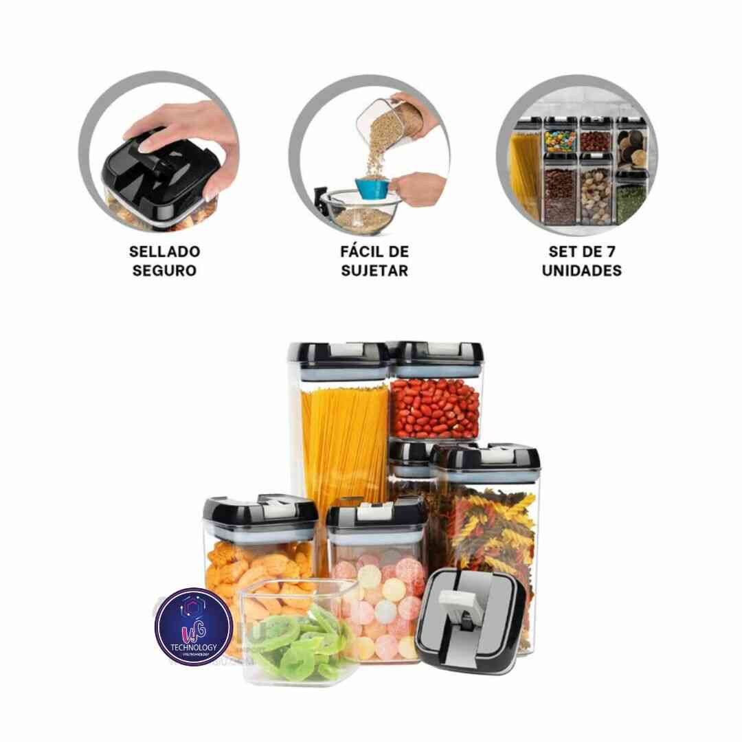 SET CONTENEDORES DE 7 PIEZAS HERMETICOS GARANTIZADOS