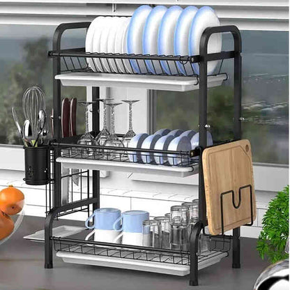 ESTANTE ESCURRIDOR DE PLATOS DE 3 NIVELES EN ACERO INOXIDABLE - Vyg technology