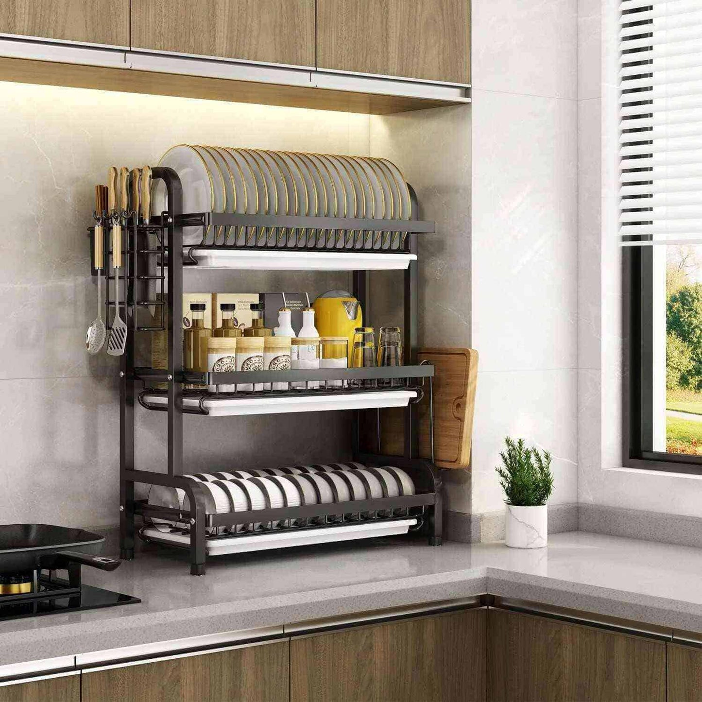 ESTANTE ESCURRIDOR DE PLATOS DE 3 NIVELES EN ACERO INOXIDABLE - Vyg technology