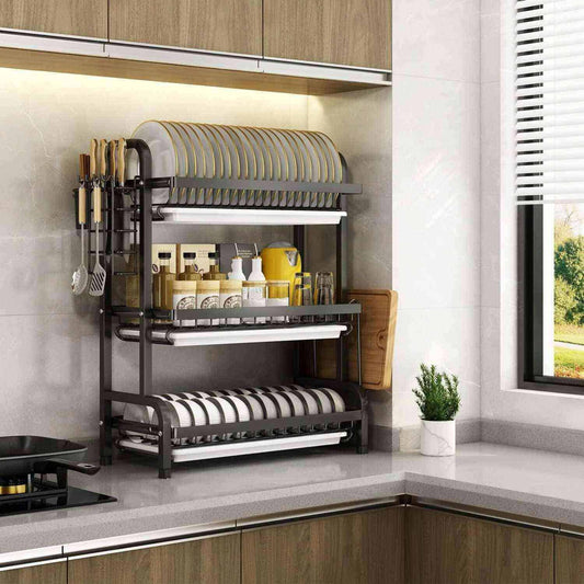 ESTANTE ESCURRIDOR DE PLATOS DE 3 NIVELES EN ACERO INOXIDABLE - Vyg technology