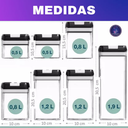 SET CONTENEDORES DE 7 PIEZAS HERMETICOS GARANTIZADOS